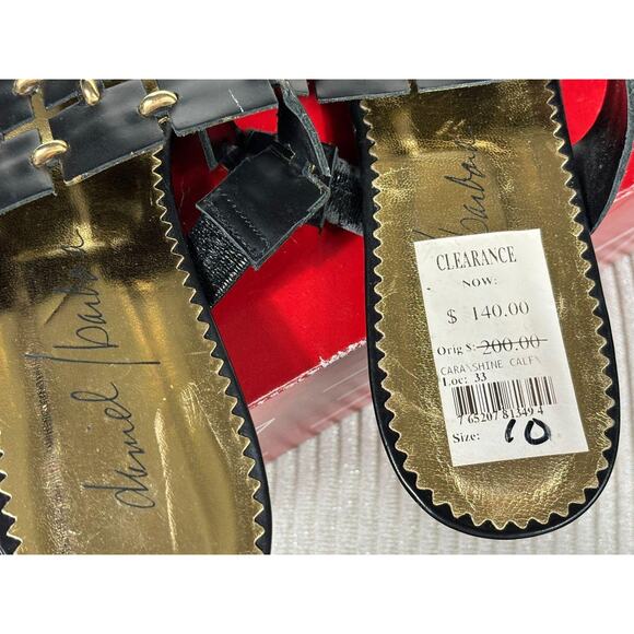 Donald J Pliner Sandals Womens Size 10/9.5 Black Cara Thong Square Toe *READ - Picture 8 of 8